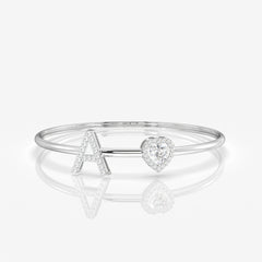 Caratbazaar Alphabet Charm Moissanite Diamond Sterling Silver Bracelet