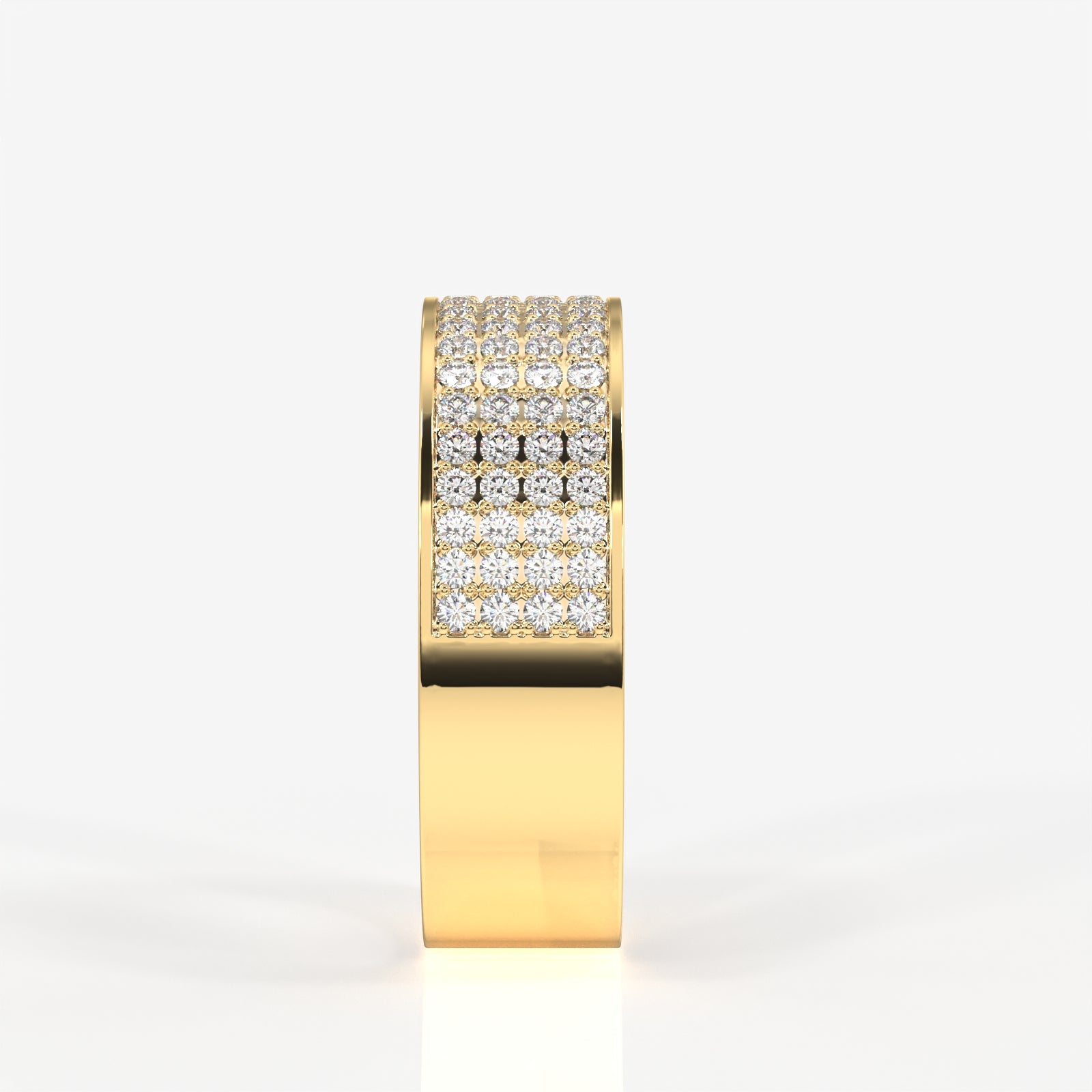 Caratbazaar Bold Majesty Lab Grown Diamond Men's 14K Yellow Gold Ring