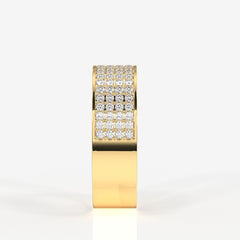 Caratbazaar Bold Majesty Lab Grown Diamond Men's 14K Yellow Gold Ring