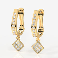 Caratbazaar Diamond Dew Lab Grown Hoops 14k Gold Earrings