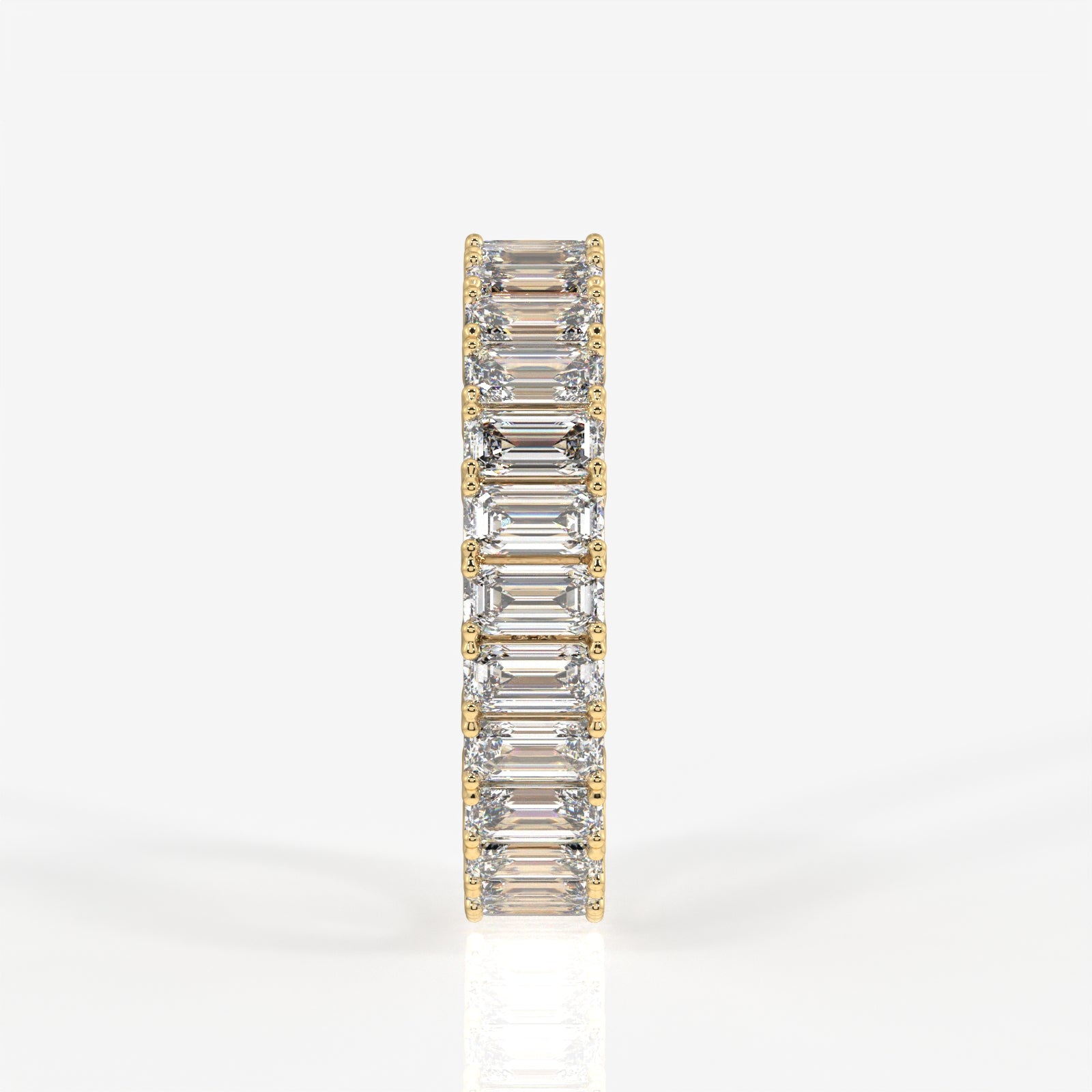 Caratbazaar Emerald Cut Lab Grown Diamond Eternity 14k Gold Band Ring