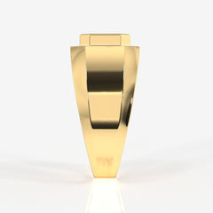 Caratbazaar Emerald Cut Moissanite Diamond 18k Gold Ring