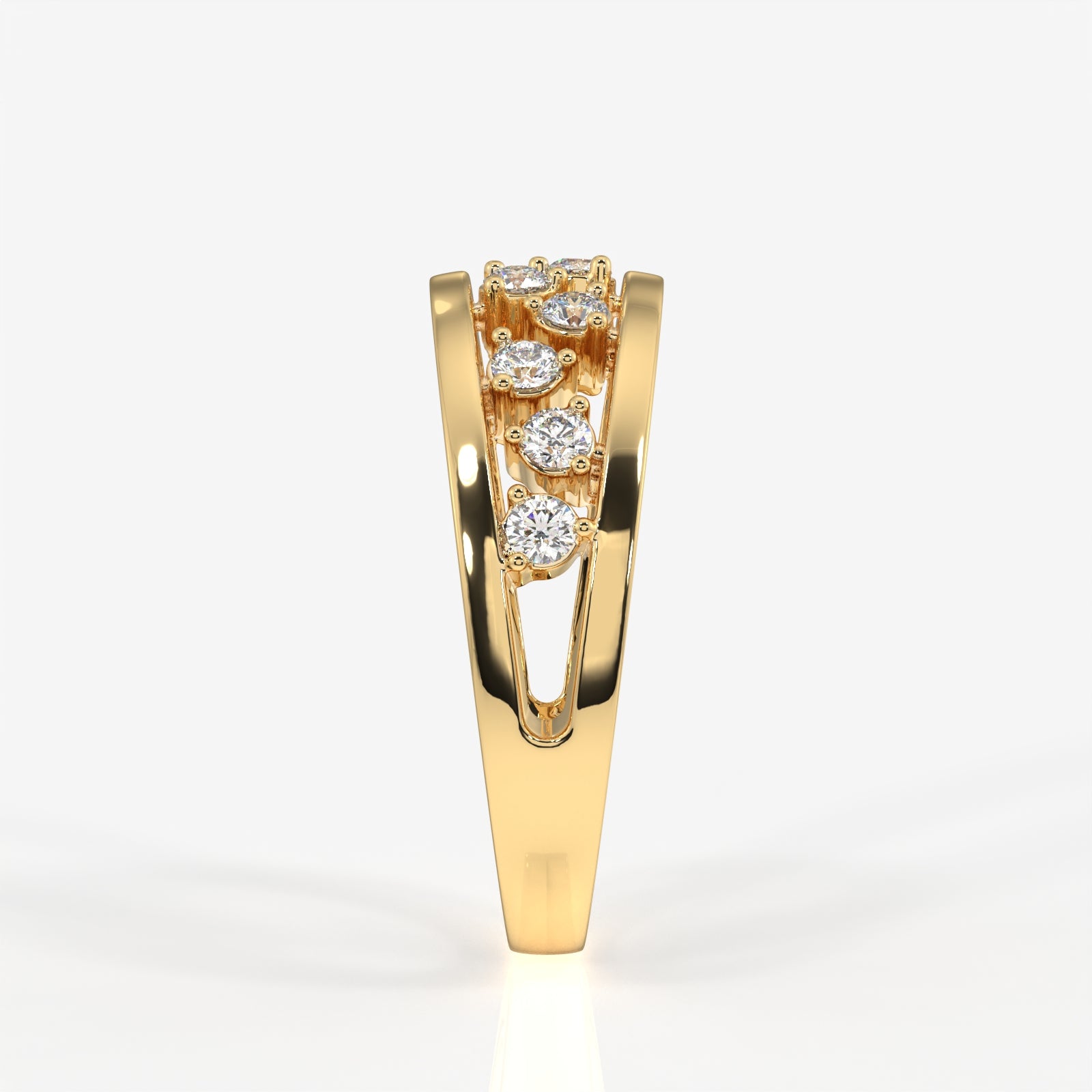 Caratbazaar Floral Bliss Lab Grown Diamond 18k Gold Band