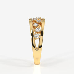 Caratbazaar Floral Bliss Lab Grown Diamond 18k Gold Band