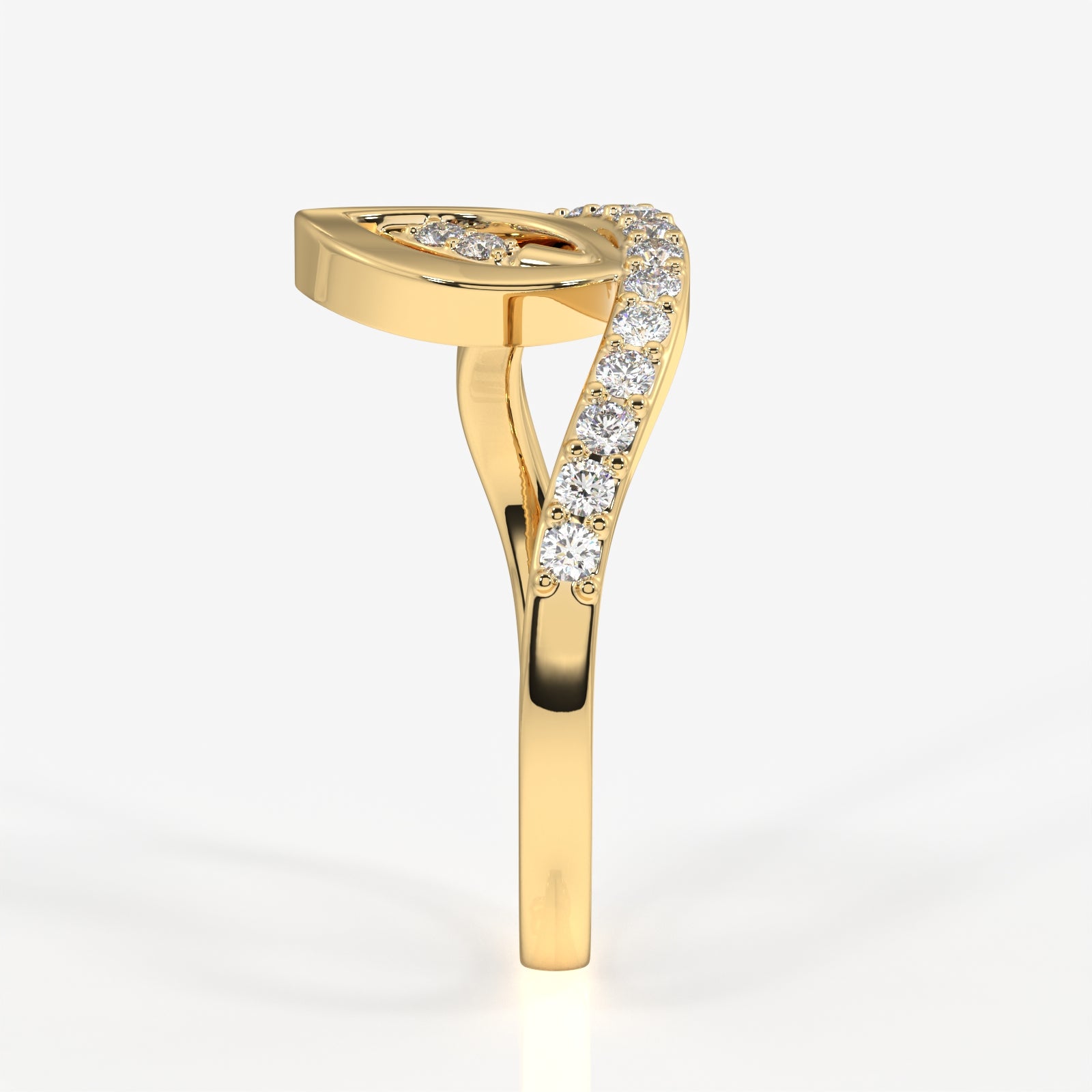 Caratbazaar Floral Grace Lab Grown Diamond 14k Gold Ring