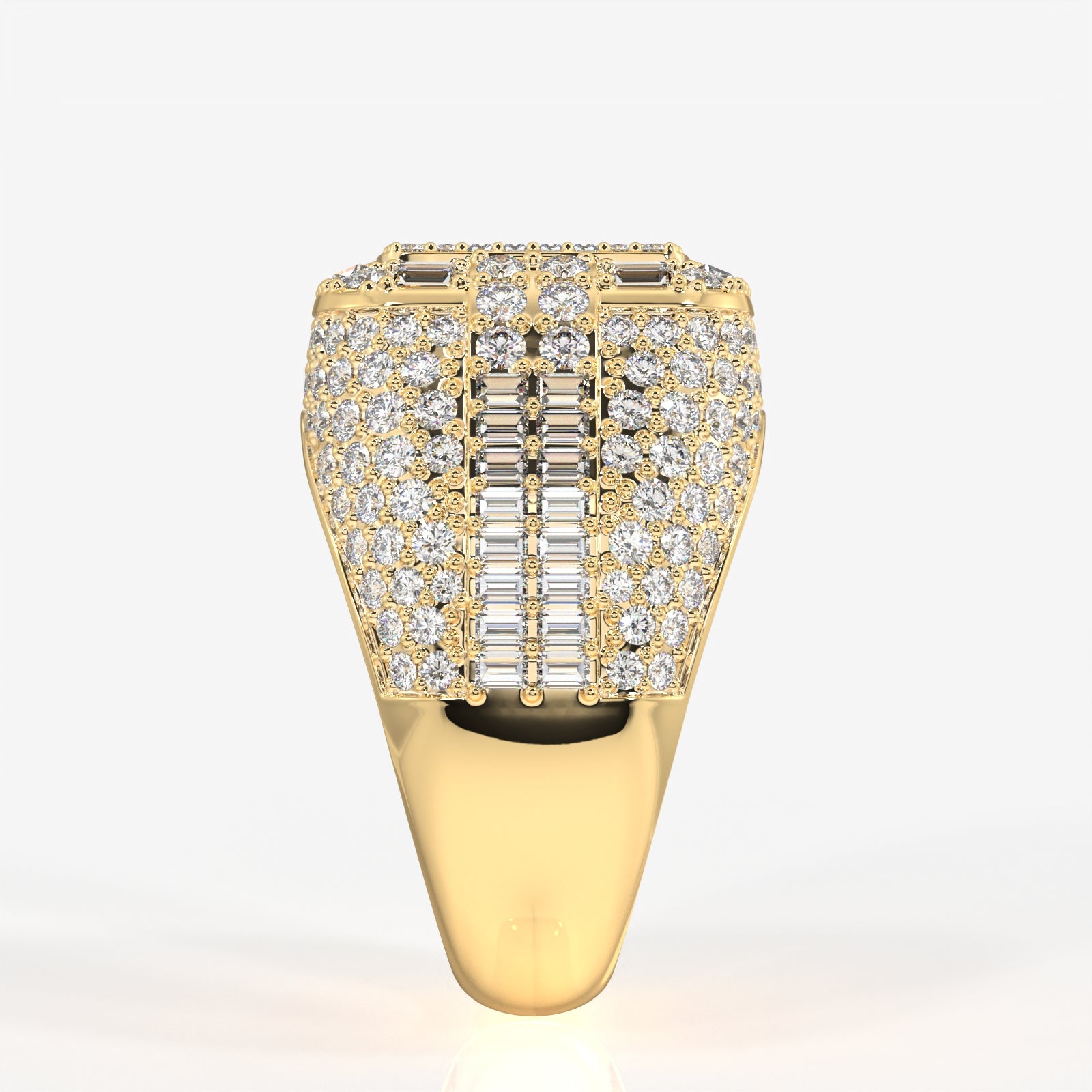 Caratbazaar Grand Emperor Lab Grown Diamond Men's 14K Yellow Gold Ring