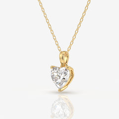 Caratbazaar Heart Cut Lab Grown Diamond Solitaire 14k Gold Pendant