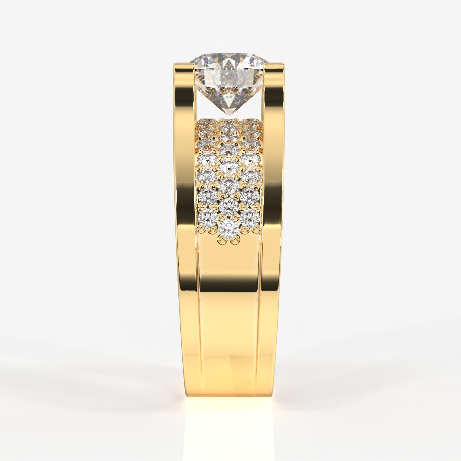 Caratbazaar Lab Grown Diamond, Bruce Men's 14k Gold Ring