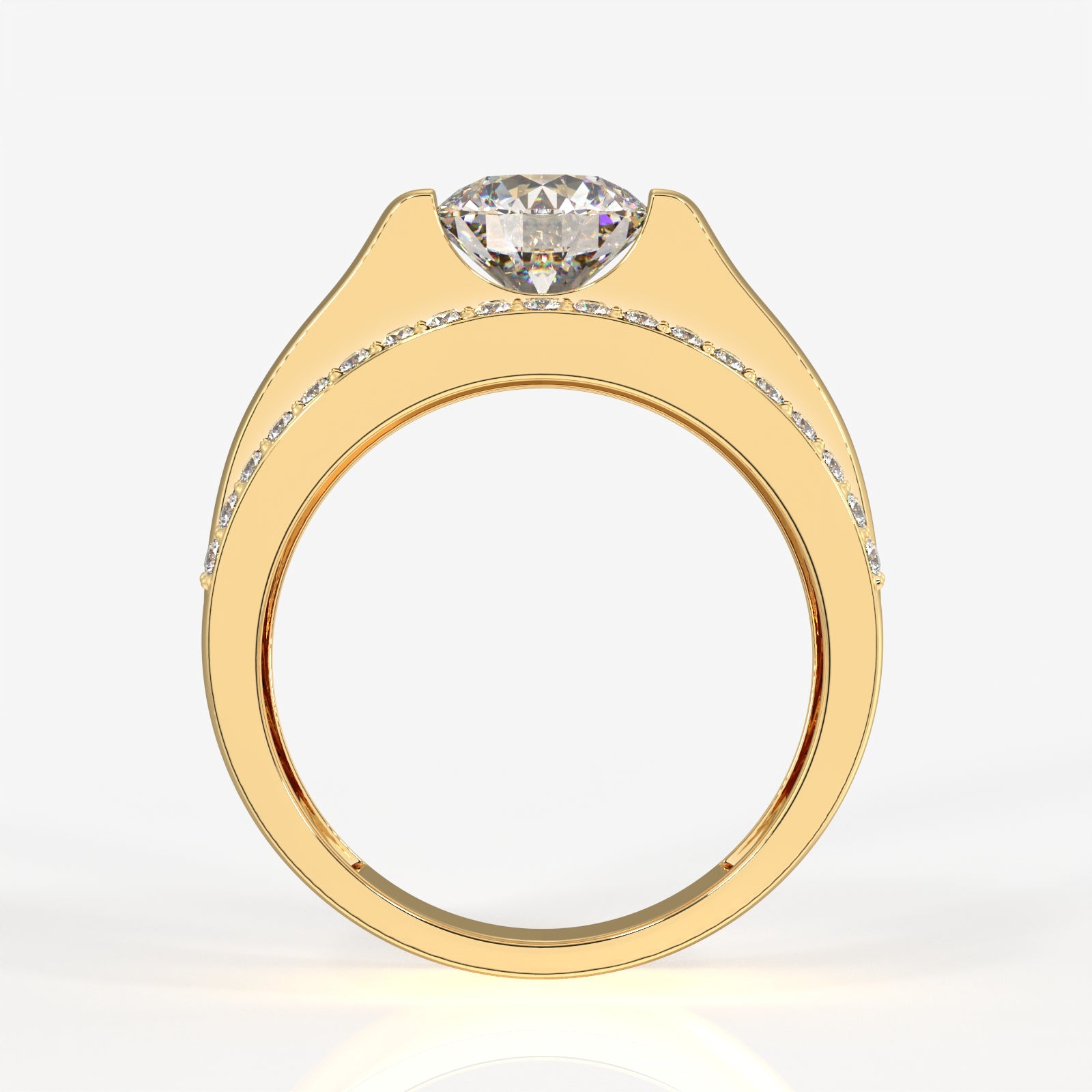 Caratbazaar Lab Grown Diamond, Matt Men's 14k Gold Ring