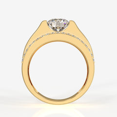Caratbazaar Lab Grown Diamond, Matt Men's 14k Gold Ring