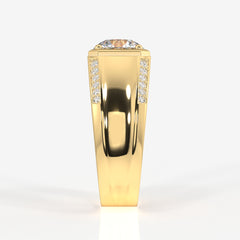 Caratbazaar Lab Grown Diamond, Men' s Unique Engagement 14k Gold Ring