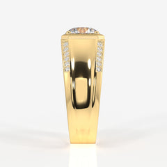 Caratbazaar Lab Grown Diamond, Men' s Unique Engagement 14k Gold Ring