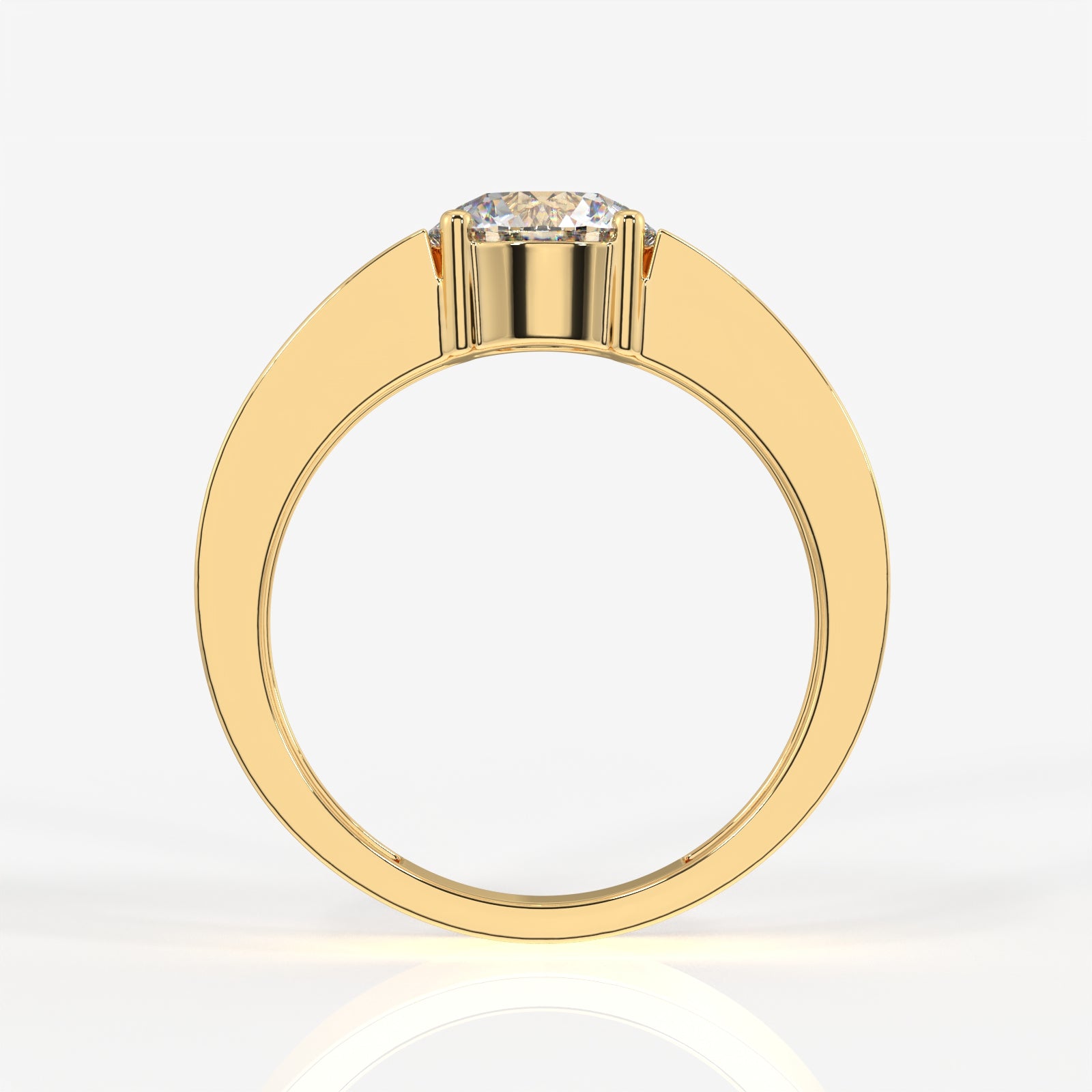 Caratbazaar Lab Grown Diamond, Simple Classic Men's 14k Gold Ring