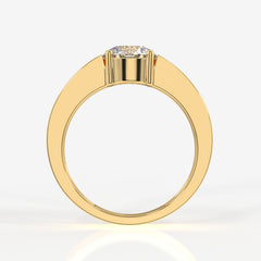 Caratbazaar Lab Grown Diamond, Simple Classic Men's 14k Gold Ring