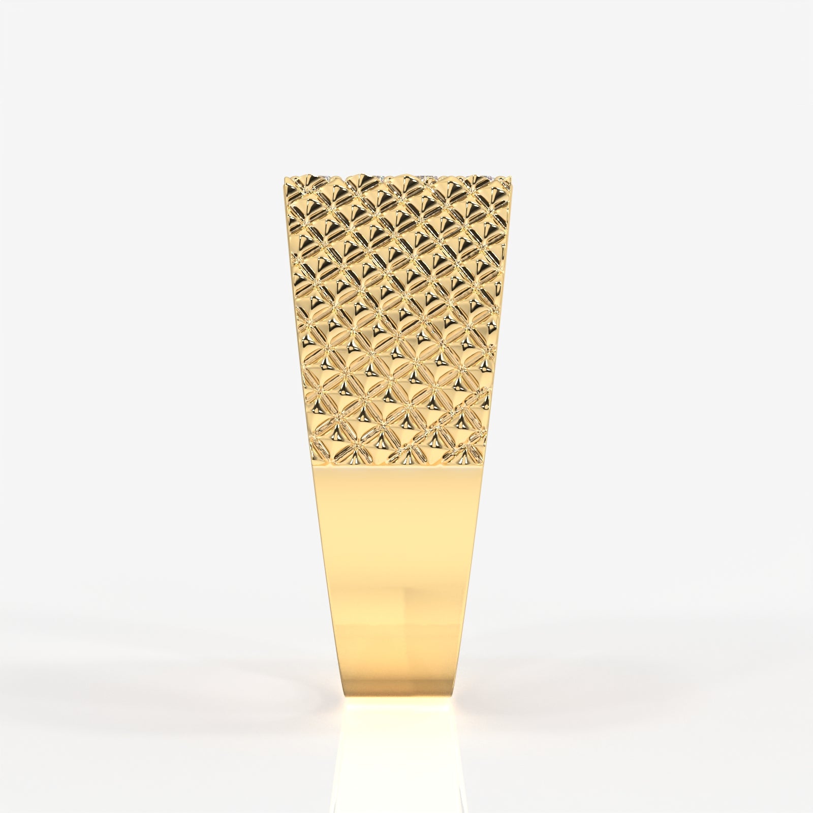 Caratbazaar Luxe Heritage Lab Grown Diamond Men's 14K Yellow Gold Ring