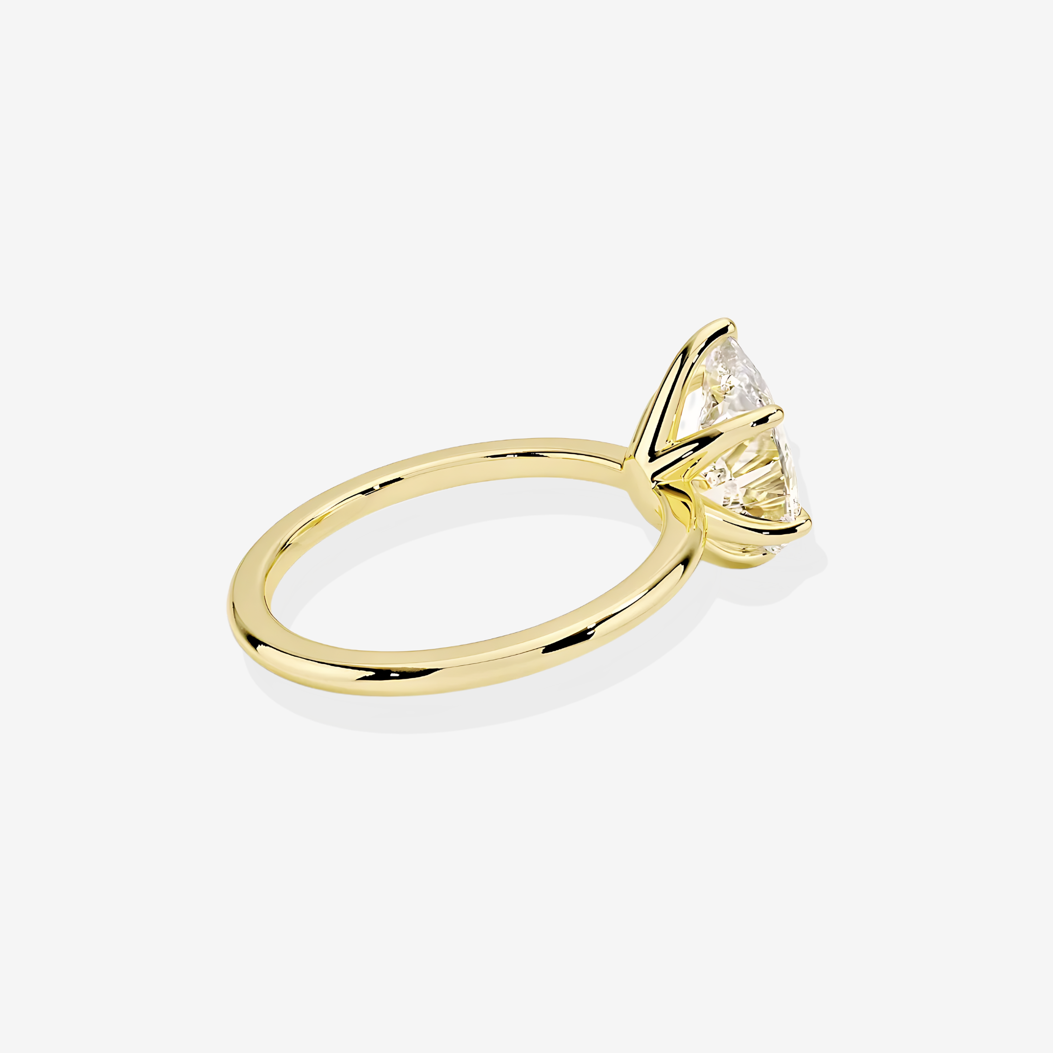 Caratbazaar Marquise Cut Lab Grown Diamond Petite Solitaire Engagement 14K Gold Ring