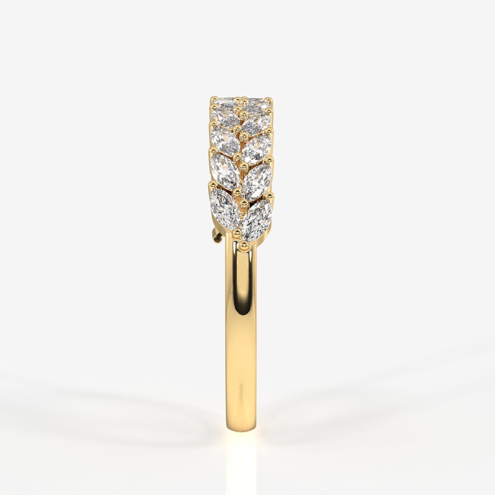 Caratbazaar Marquise Cut Lab Grown Diamond Wedding Band 14k Gold Ring