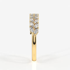 Caratbazaar Marquise Cut Lab Grown Diamond Wedding Band 14k Gold Ring