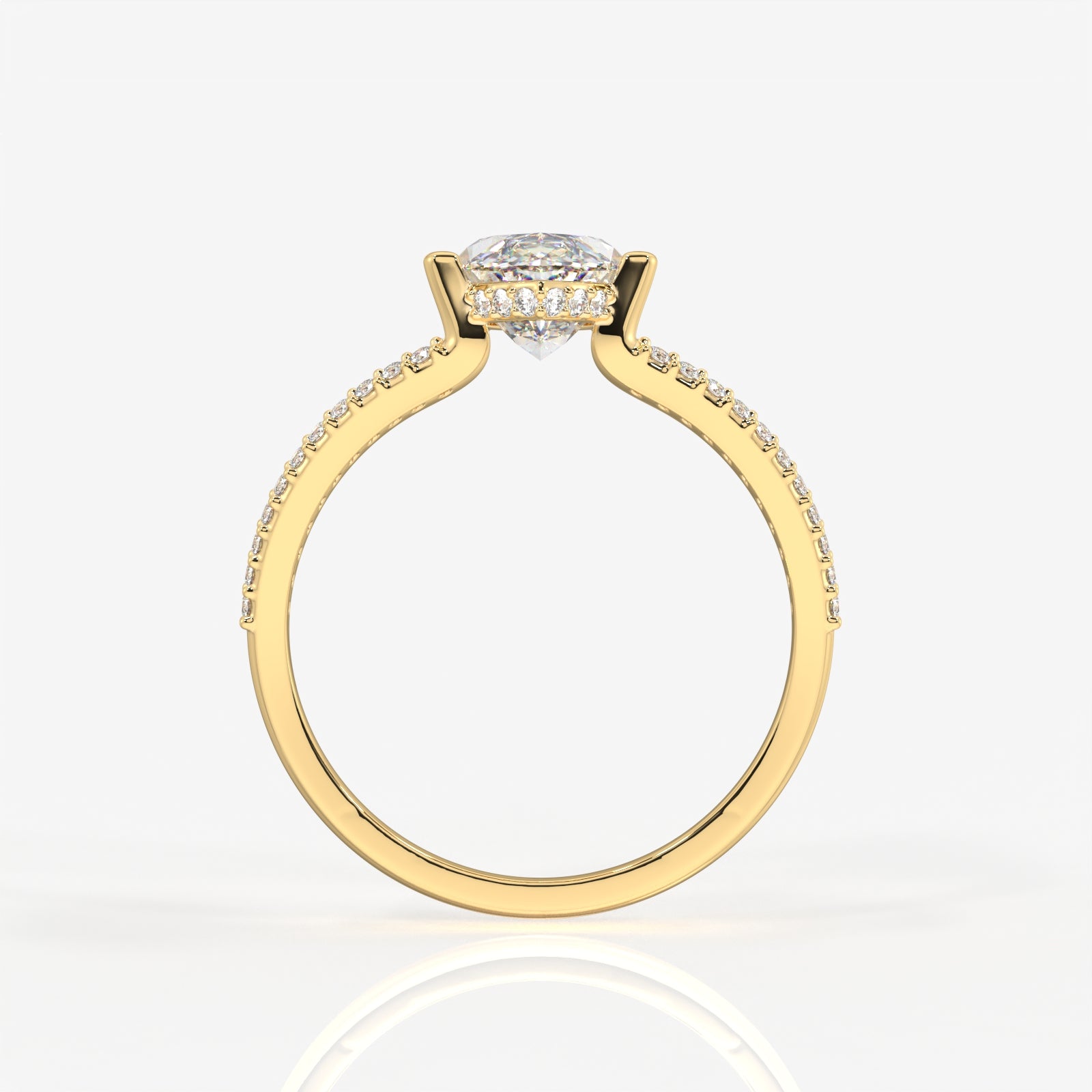 Caratbazaar Marquise Cut Moissanite Diamond Engagement Sterling Silver Ring