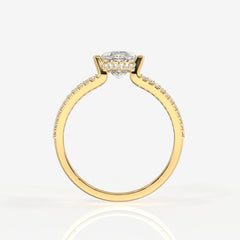 Caratbazaar Marquise Cut Moissanite Diamond Engagement Sterling Silver Ring