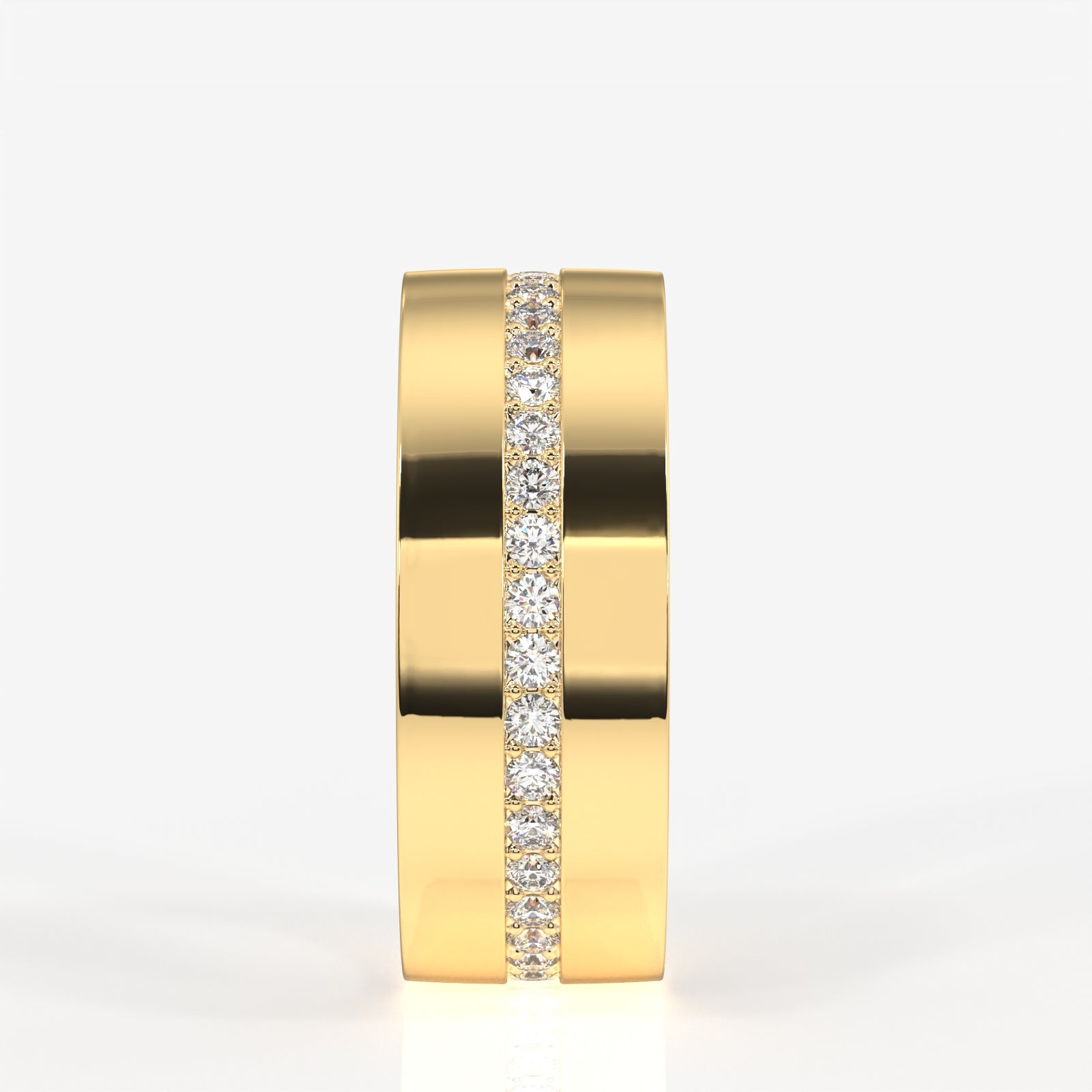 Caratbazaar Modern Nobility Lab Grown Diamond Men's 14K Yellow Gold Ring