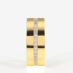 Caratbazaar Modern Nobility Lab Grown Diamond Men's 14K Yellow Gold Ring