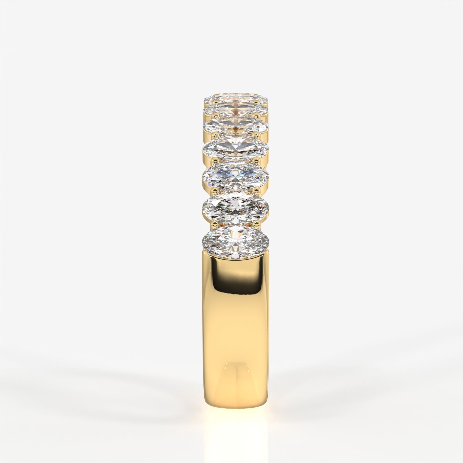 Caratbazaar Oval Cut Lab Grown Diamond Wedding 14k Gold Band Ring