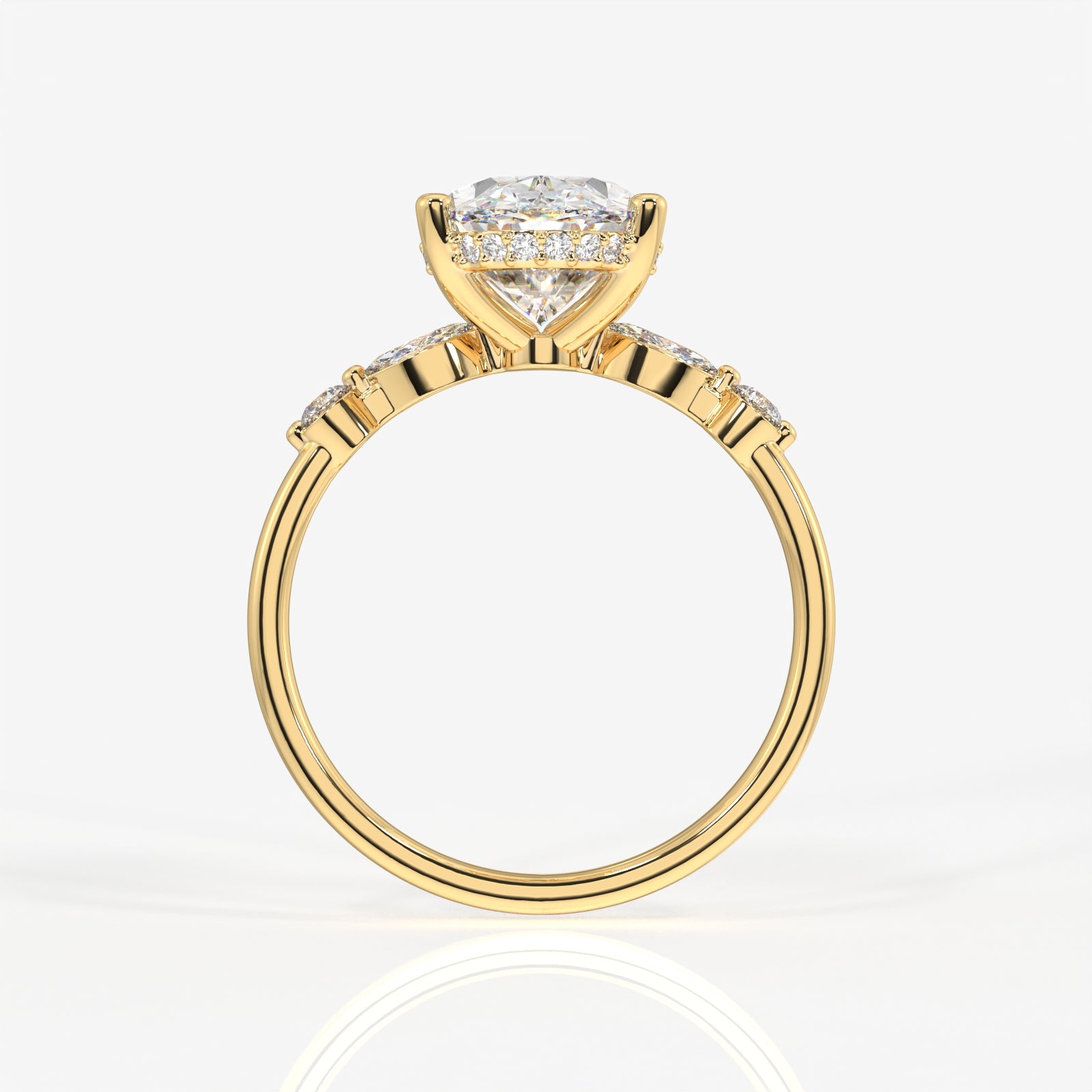 Caratbazaar Oval Cut Moissanite Diamond Engagement Sterling Silver Ring