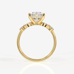 Caratbazaar Oval Cut Moissanite Diamond Engagement Sterling Silver Ring