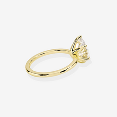 Caratbazaar Pear Cut Lab Grown Diamond Classic Solitaire Engagement 14k Gold Ring