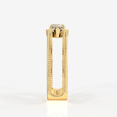 Caratbazaar Regal Crown Lab Grown Diamond Men's 14K Yellow Gold Ring