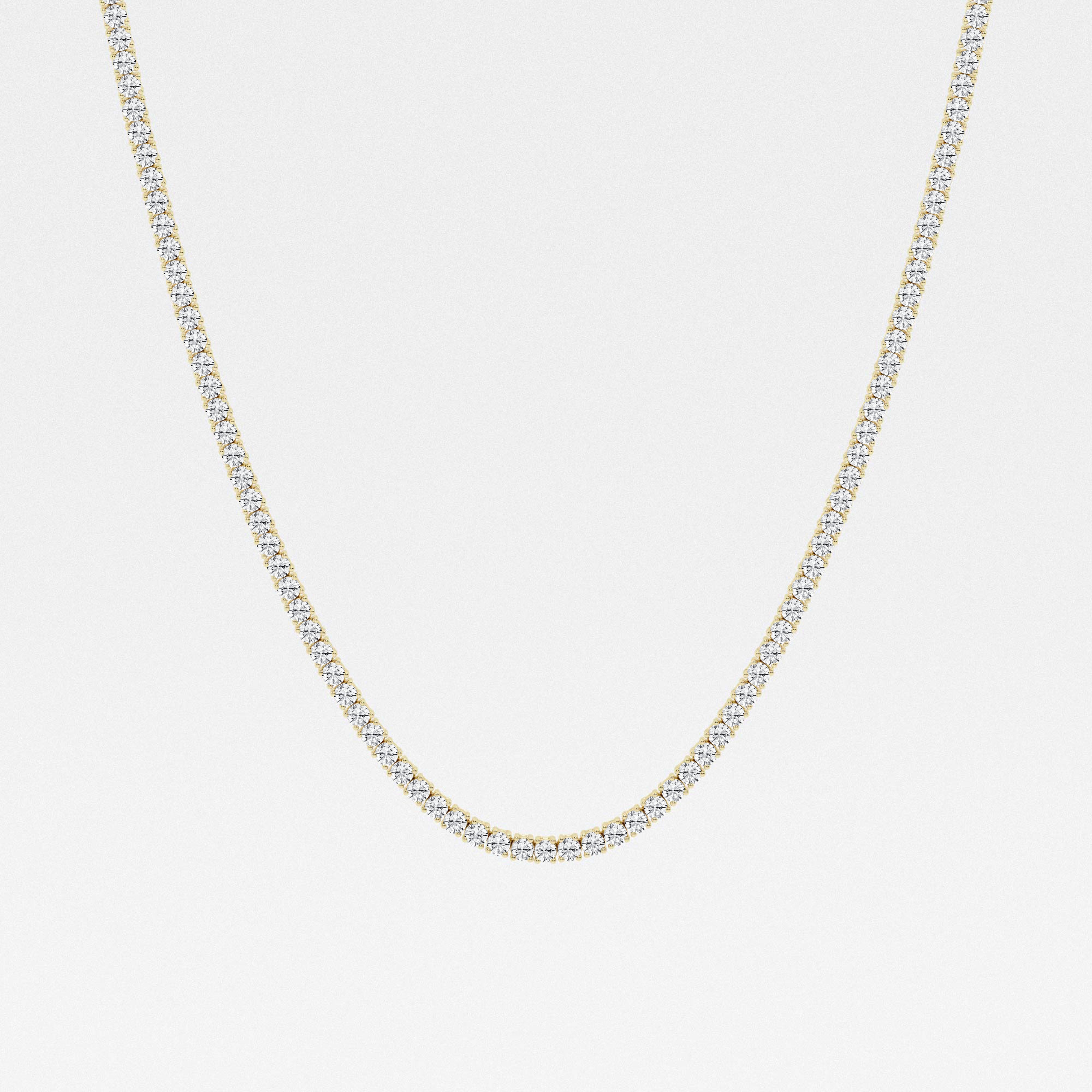 Caratbazaar Round Cut Lab Grown Diamond Four Prong Tennis Fashion 14K Gold Necklace