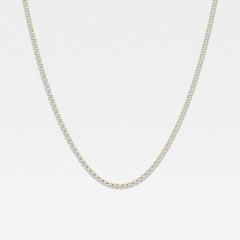 Caratbazaar Round Cut Lab Grown Diamond Four Prong Tennis Fashion 14K Gold Necklace