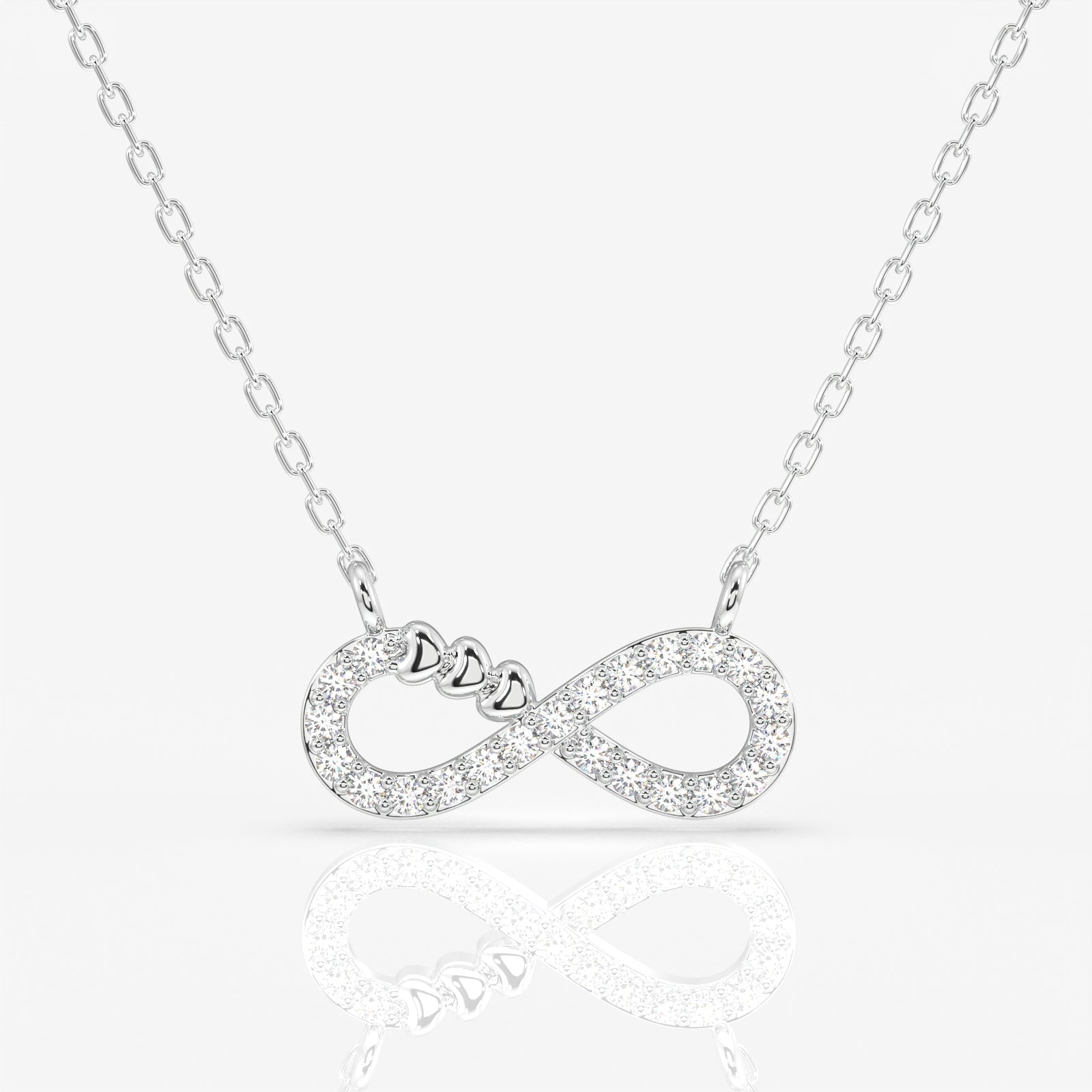 Caratbazaar Round Cut Lab Grown Diamond Infinity fashion 14k Gold Pendant