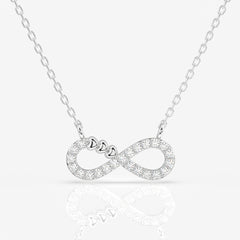 Caratbazaar Round Cut Lab Grown Diamond Infinity fashion 14k Gold Pendant