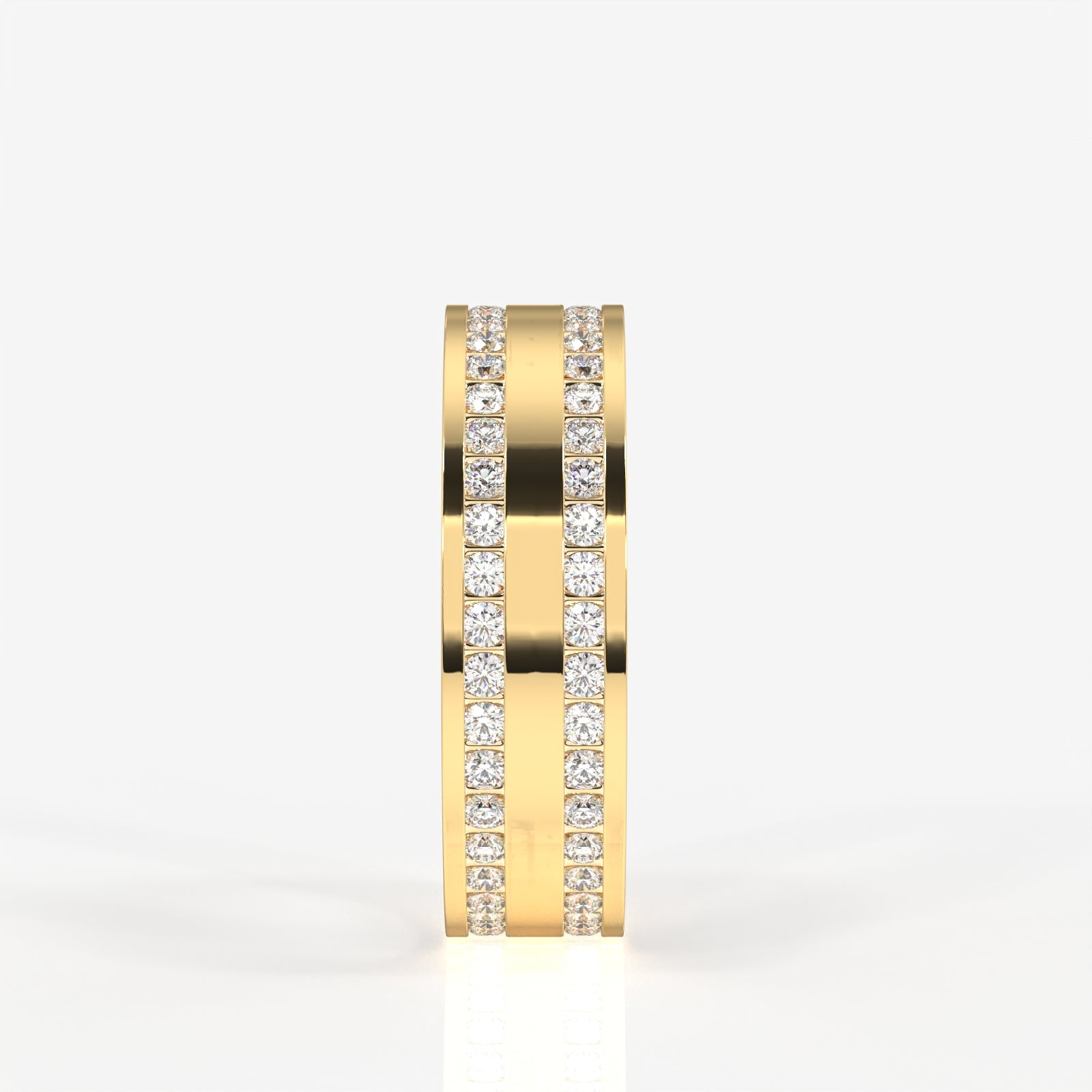 Caratbazaar Round Cut Lab Grown Diamond Men's 14k Gold Band Ring