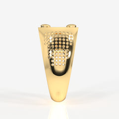 Caratbazaar Round Cut Lab Grown Diamond Men's 14k Gold Ring