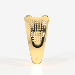 Caratbazaar Round Cut Lab Grown Diamond Men's 14k Gold Ring