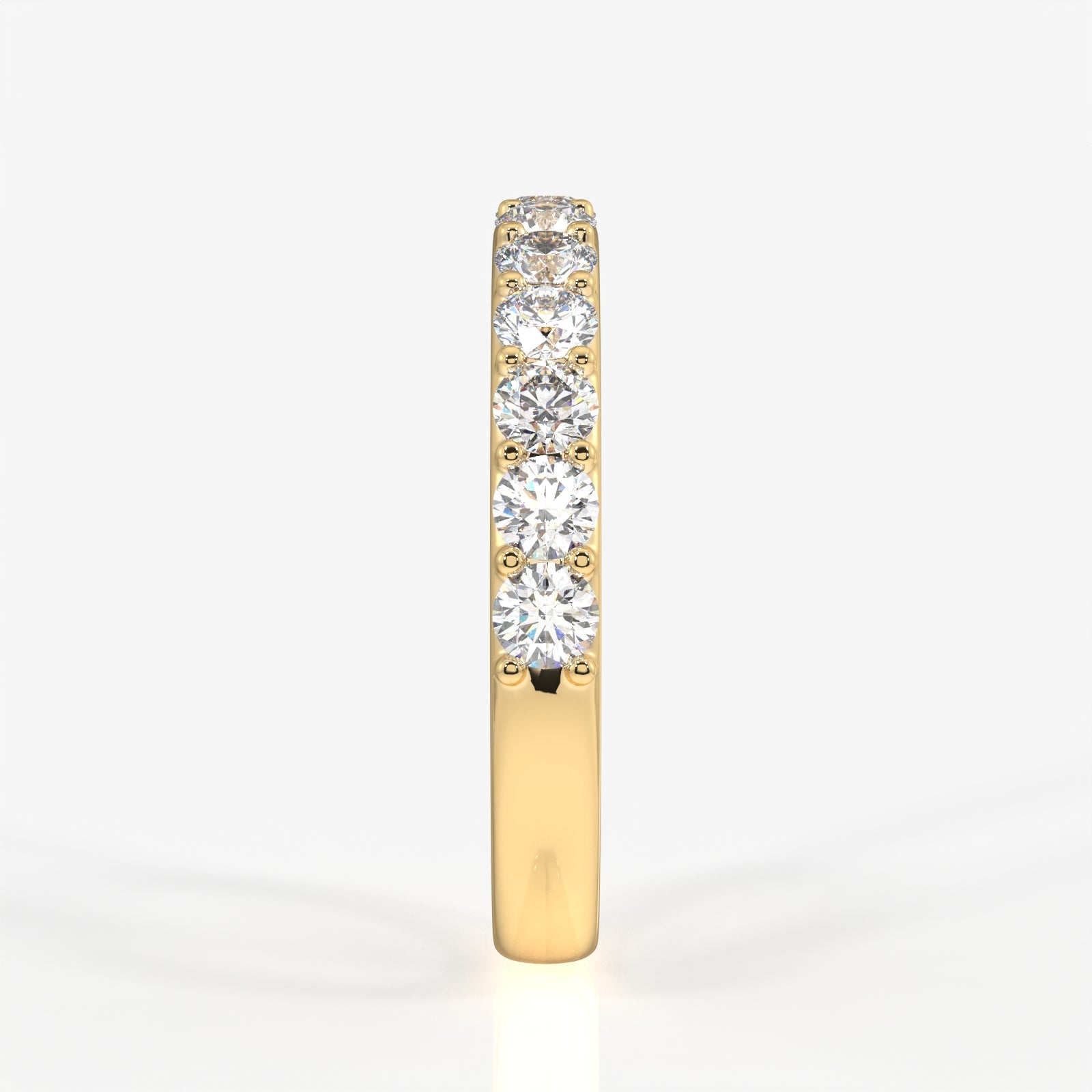 Caratbazaar Round Cut Lab Grown Diamond Wedding 14k Gold Band Ring
