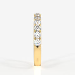 Caratbazaar Round Cut Lab Grown Diamond Wedding 14k Gold Band Ring