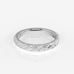 Caratbazaar Round Cut Lab Grown Diamond Wedding Band 14k Gold Ring