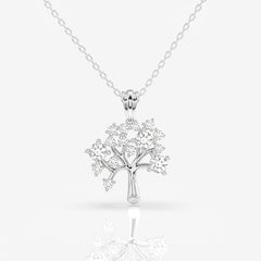Caratbazaar Round Cut Moissanite Diamond Woodland Glow Sterling Silver Pendant
