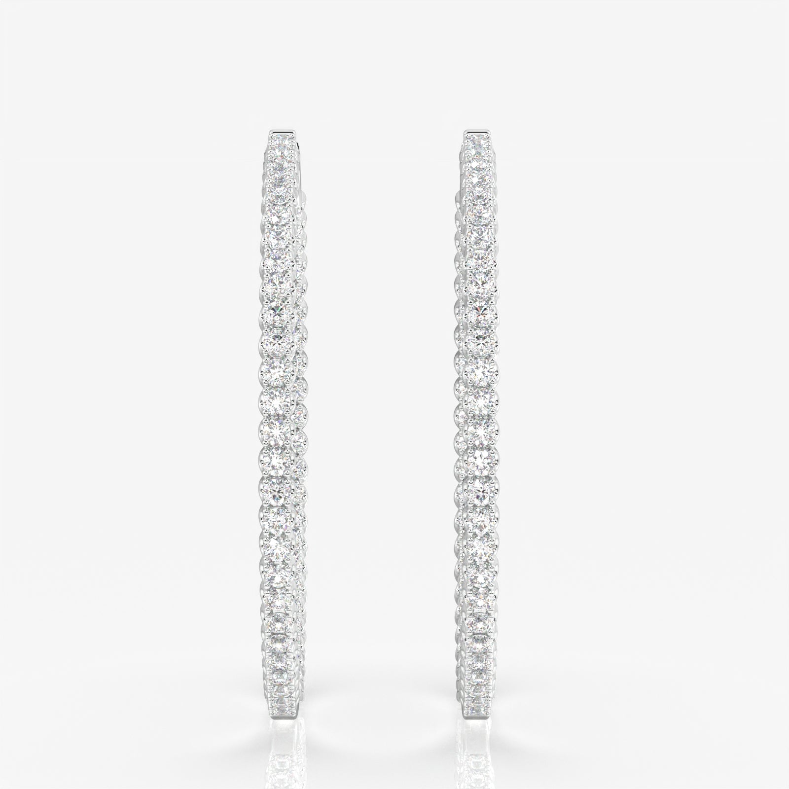 Caratbazaar Round Cut Moissanite Diamond Bigger Hoop 18k Gold Earrings