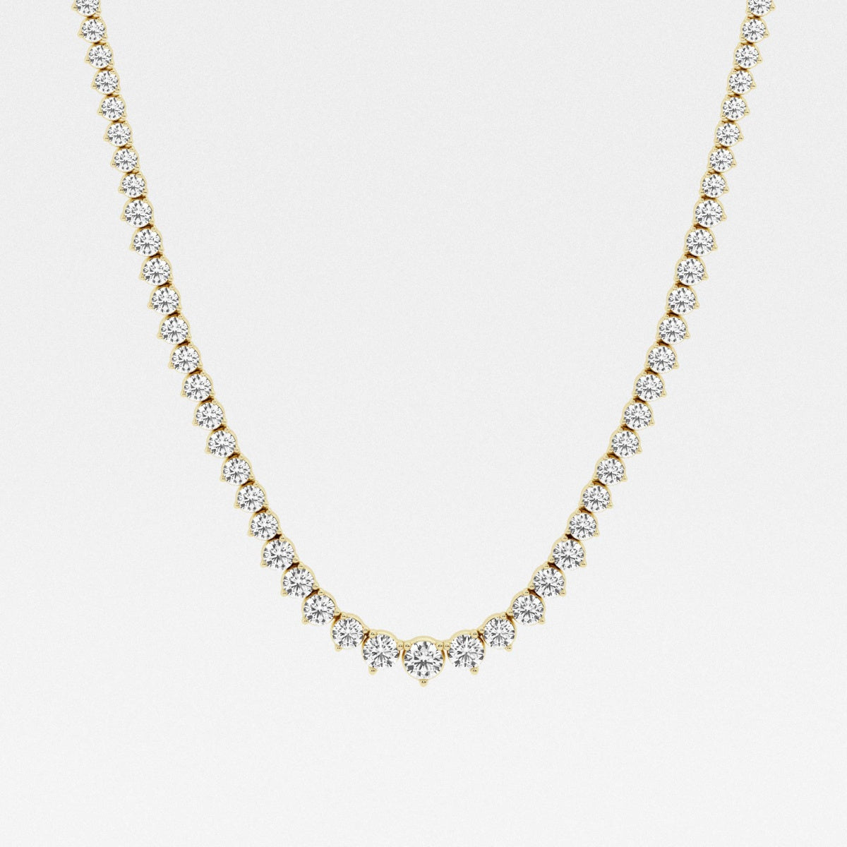 Caratbazaar Round Cut Moissanite Diamond Tennis 18k Gold Necklace