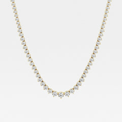 Caratbazaar Round Cut Moissanite Diamond Tennis 18k Gold Necklace