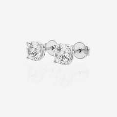 Caratbazaar Round Cut Moissanite Diamond Twisted Certified Stud Sterling Silver Earrings