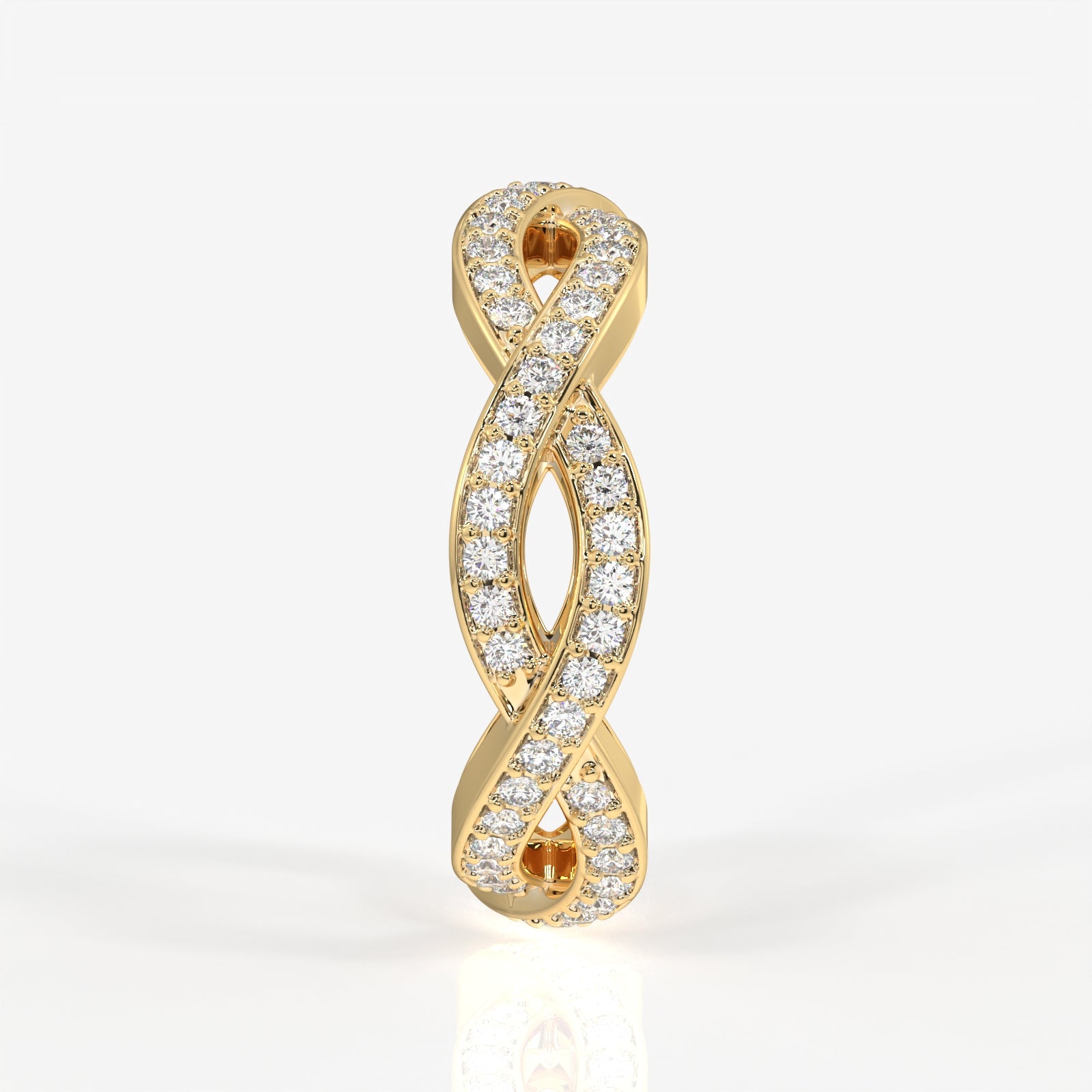 Caratbazaar Round Cut Moissanite Diamond twisted Eternity Sterling Silver Band