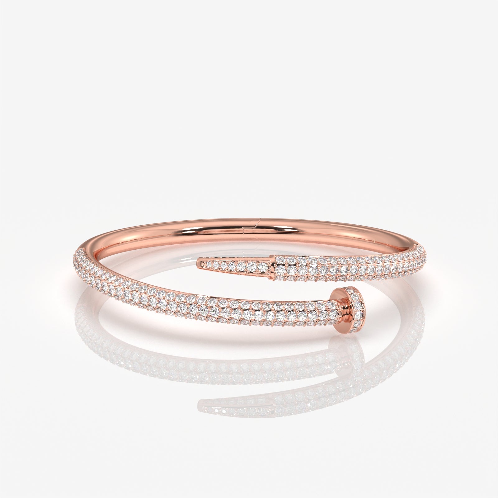 Caratbazaar Simple and Elegant Round Cut Moissanite Diamond Sterling Silver Bracelet