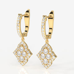 Caratbazaar Stellar Marquise Lab Grown Danglers 14k Gold Earrings