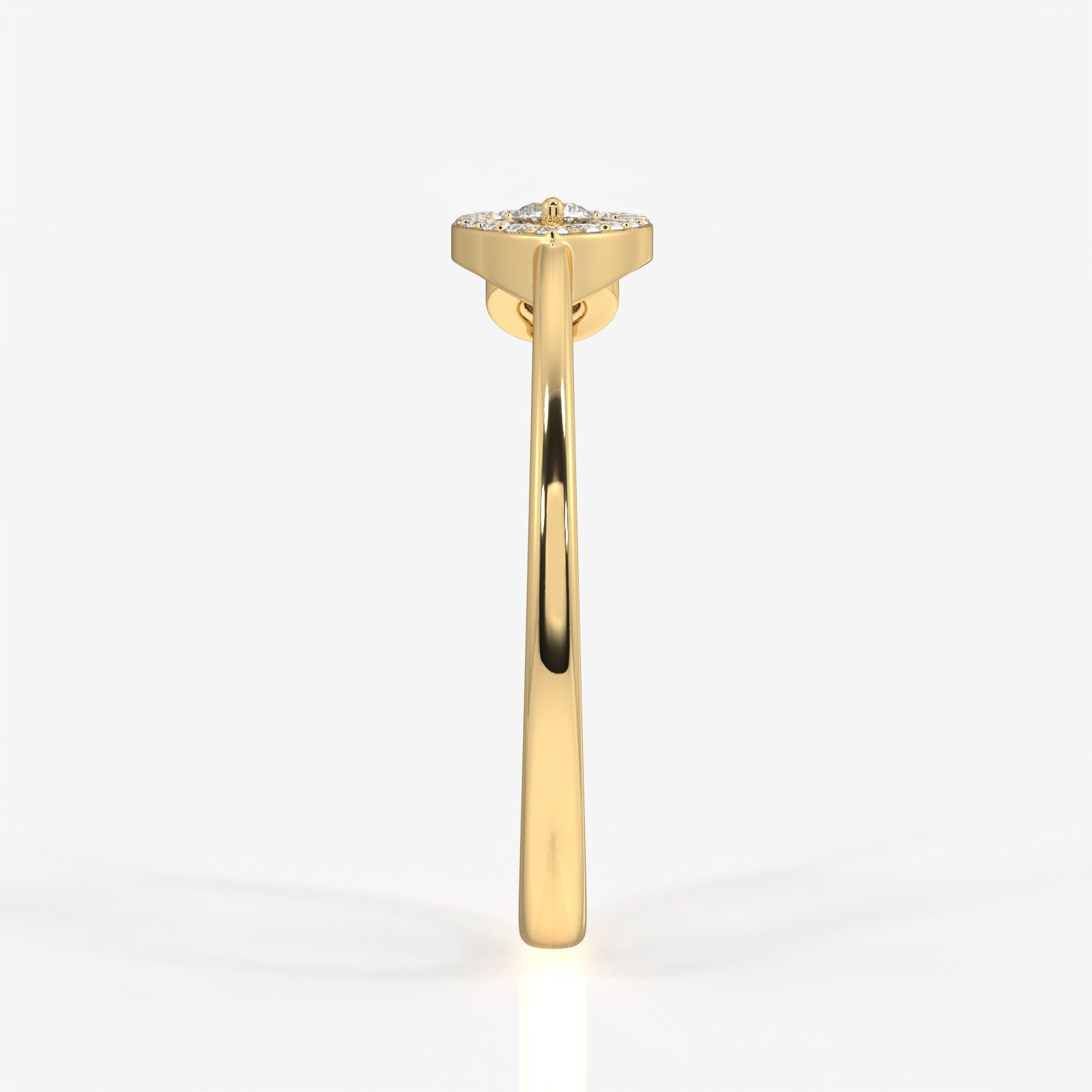 Caratbazaar Teardrop Glow Lab Grown Diamond 18k Gold Ring